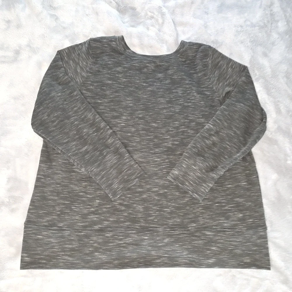 Prana Size 2XL Womens Gray Speckled Long Sleeve Crew Neck‎ Sweatshirt